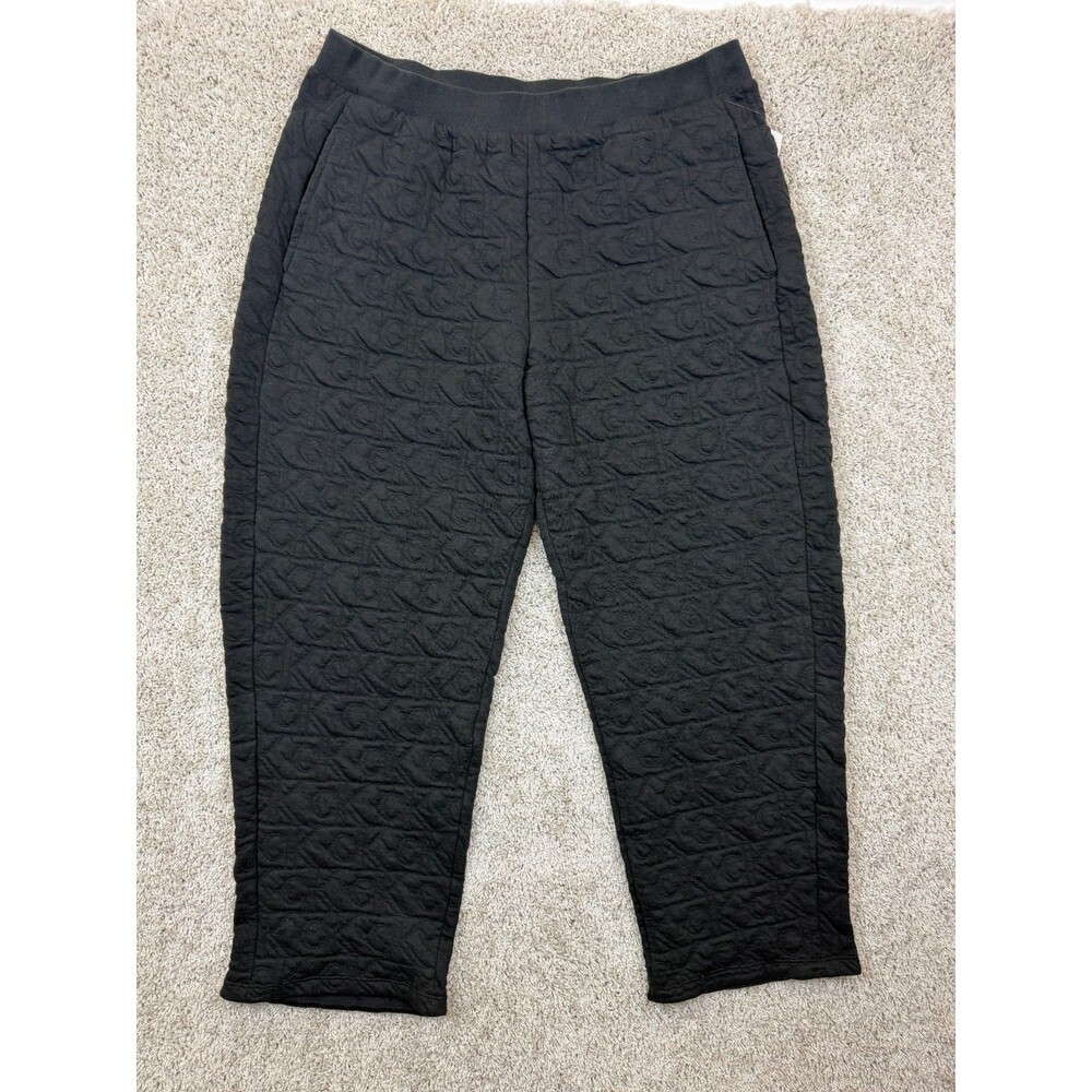 Calvin Klein Womens XL Black Sleepwear Pants Textured Pull On Lounge NWT $75.00
